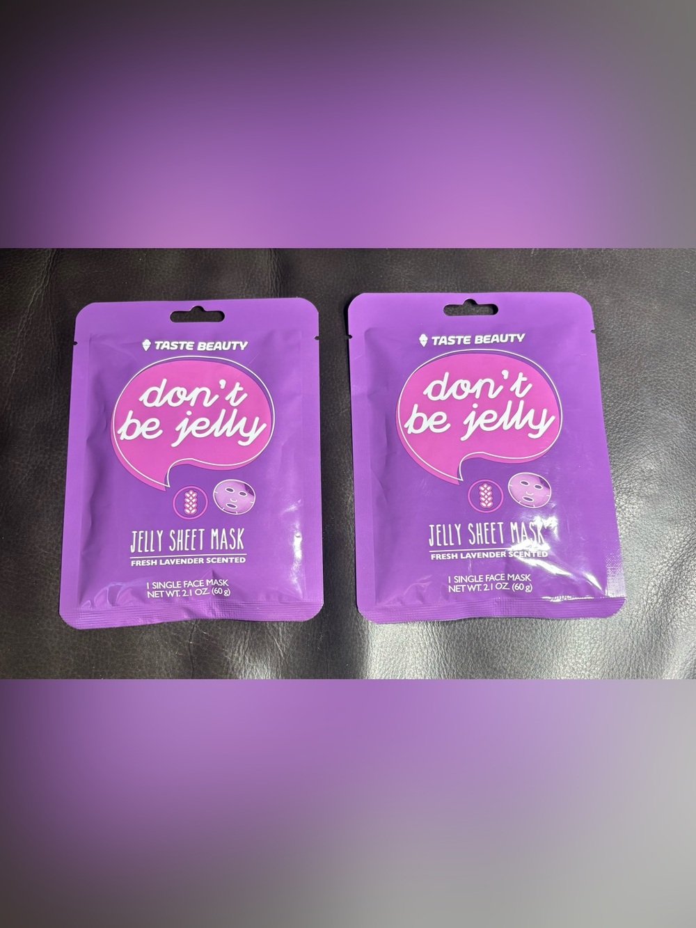 2 New Don't Be Jelly Lavender Jelly Sheet Face Mask - Purple